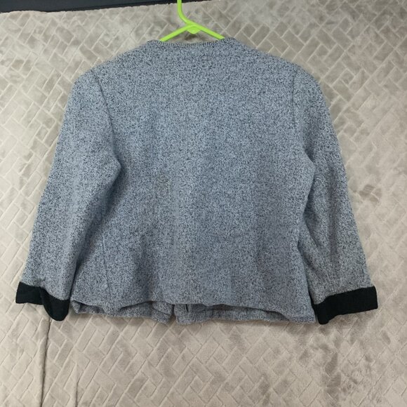 Jennifer Roberts Womens 12 Jacket Gray Wool Blend 3/4 Sleeve Contemporary Modest - Picture 12 of 16